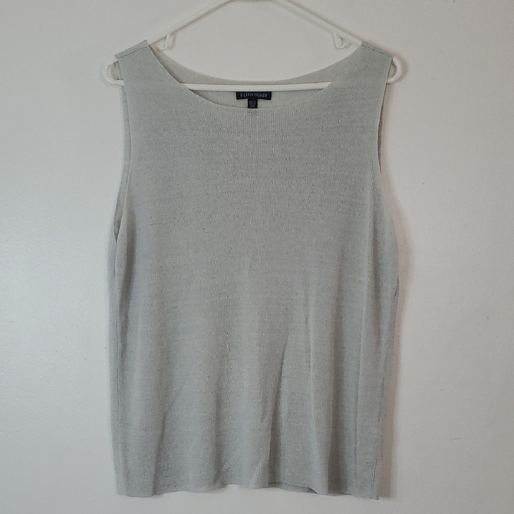 Eileen Fisher Linen Blend Tank Top Size Large Minimalist